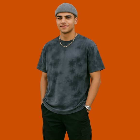 American Eagle Black Tie-Dye Tee – Size L | Super Soft Cotton Unisex Streetwear - Picture 2 of 9